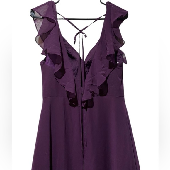 Azazie yoka plum Flowy Ruched Chiffon Dress - Picture 5 of 8